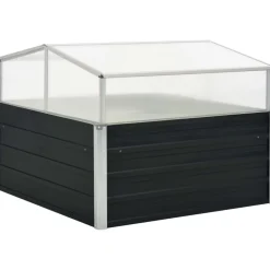 FinePRICE Kasvihuone 100x100x77 cm galvanoitu teräs antrasiitti Clearance