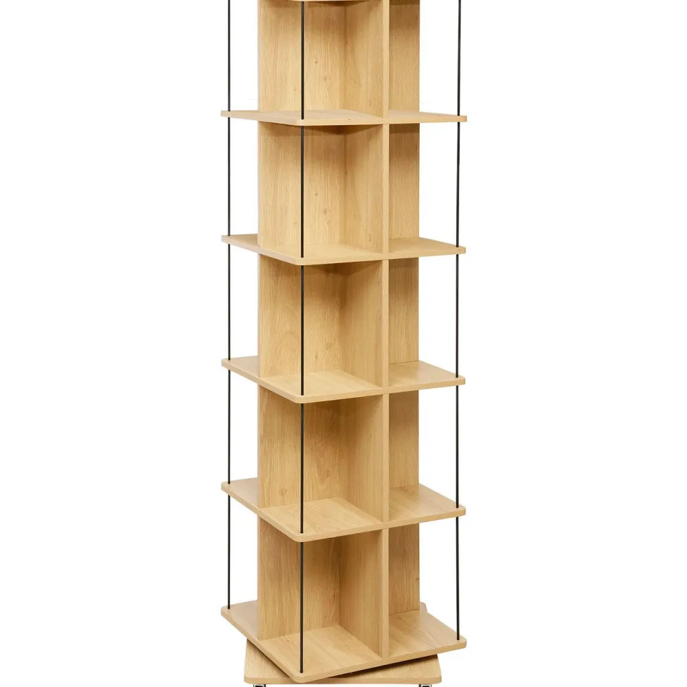 Kirjahylly FERDIE kääntyvä 45x45xK176 cm, saarni/musta - Home4you Discount
