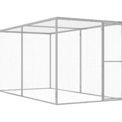 FinePRICE Kissahäkki 3x1,5x1,5 m galvanoitu teräs Online