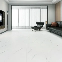 DomusFlooring Kivikomposiittivinyylilaatta Pohjanneidon marmorikivi, integroitu askeläänieriste New