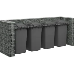 FinePRICE Kivikoriseinä roska-astioille galvanoitu teräs 320x100x120cm Discount