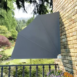 FinePRICE Kokoontaittuva parvekkeen sivumarkiisi harmaa 140x140 cm New