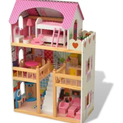 Kolmikerroksinen Nukkekoti Puu 60x30x90 cm - FinePRICE Sale