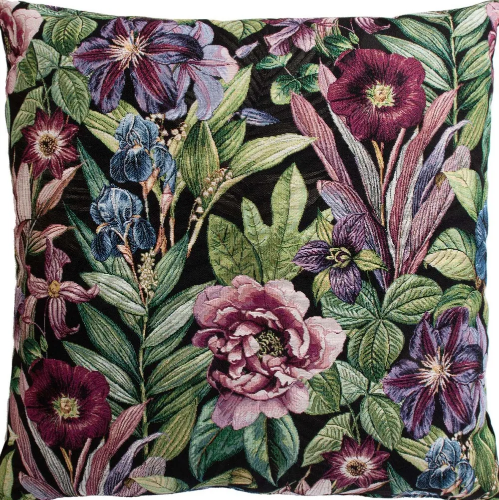 Koristetyyny HOLLY ruusu 68x68 cm, musta - Home4you Hot