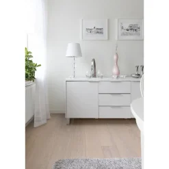 Kovetettu puulattia Tammi Vistorp 3.0 Powder White, mattalakattu, eri kokoja - Bjelin Online