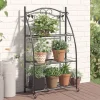 FinePRICE Kukkateline musta 56x30x96 cm teräs Clearance