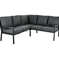 Kulmasohva terassille Rana, 5-istuttava, harmaa/musta - Brafab Online