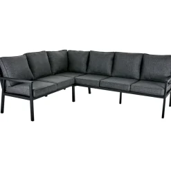 Kulmasohva terassille Rana, 6-istuttava, harmaa/musta - Brafab