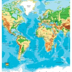 Kuvatapetti Dimex World Map, 225x250cm, monivärinen - Tapetit.fi Outlet