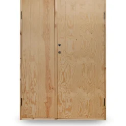 Kylmävaraston pariovi Ljusdal 130x190cm, käsittelemätön urajyrsitty vaneri - JABO