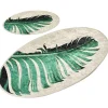 Linento Kylpyhuonemattosetti Floret, 2kpl, beige/vihreä Online