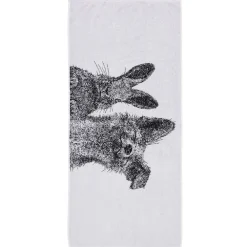 Kylpypyyhe Pupu ja Kettu, 70x150cm, luomupuuvilla, musta/valkoinen - Finlayson Outlet