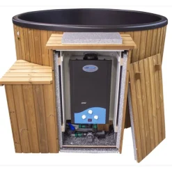 Kylpytynnyri kaasukamiinalla City-Palju Arctic 4-6 hlöä 1200l brown/graphite black - SpaDealers Hot