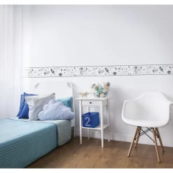 Lastenhuoneen boordi Kids Walls 45851, vinyylipinta, 0.18x5m, avaruus, harmaa - Tapetit.fi Sale