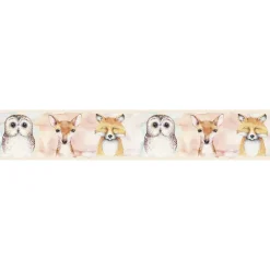 Tapetit.fi Lastenhuoneen boordi Kids Walls 45890, vinyylipinta, 0.18x5m, vaaleanpunainen Outlet