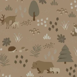Esta Lastenhuoneen tapetti To The Moon And Back 139410, non-woven, ruskea, metsä Online
