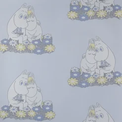 Lastenhuoneen tapetti Muumi 4909-2, 0,53x11,2m, sininen, non-woven - Sandudd Online