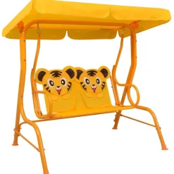 Lasten keinupenkki keltainen 115x75x110 cm kangas - FinePRICE Best