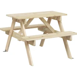 Lasten piknikpöytä, 4 lapselle, aurinkovarjoreikä, täysi kuusi, eri värejä (38276) - FinePRICE Outlet