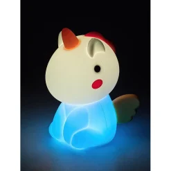 Rabalux Lasten yöpöytävalaisin Unicoo 14cm, RGB, ladattava, valkoinen/moniväri Outlet
