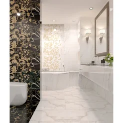 Lattialaatta GoldenTile Marmo Perlanera, 60x60cm, musta - Golden Tile Online