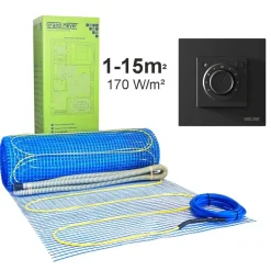 Lattialämmitysmatto , 170 W/m² + termostaatti MST-9n, eri kokoja - Grand Meyer Clearance