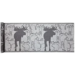 Jokipiin Pellava Laudeliina Kaiku 45x160 cm valkoinen/tummanharmaa Online