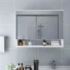FinePRICE Led kylpyhuoneen peilikaappi valkoinen 80x15x60 cm mdf Outlet
