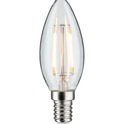 LED-kynttilälamppu Plug & Shine, E14, DC 24V, 160lm, 2W, 3000K, filamentti, himmennettävä, kirkas - Paulmann Best