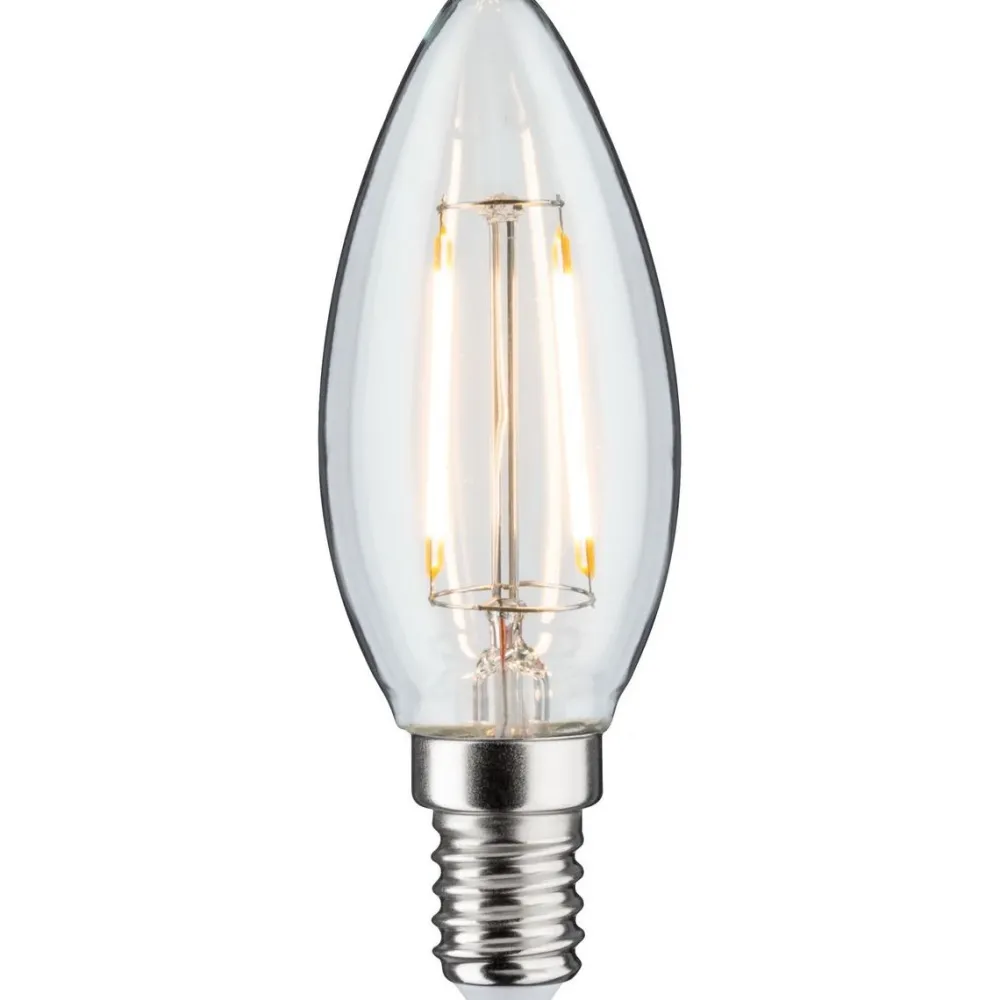 LED-kynttilälamppu Plug & Shine, E14, DC 24V, 160lm, 2W, 3000K, filamentti, himmennettävä, kirkas - Paulmann Best