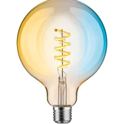 LED-älylamppu Smart Home Zigbee 3.0 Globe, G125, E27, 600lm, 7,5W, filamentti, säädettävä värilämpötila, himmennettävä, kulta - Paulmann Hot