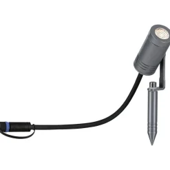 Paulmann LED-puutarhaspotti Plug & Shine Radix, IP65, 3000K, 6W, harmaa Online