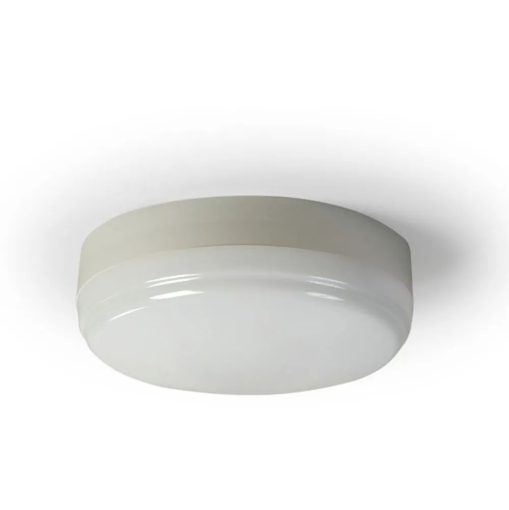 Ensto LED-tunnistinvalaisin AVR1.1109L/3K IP44 10W/830 Ø260x88 mm RAD-tunnistimella valkoinen Clearance
