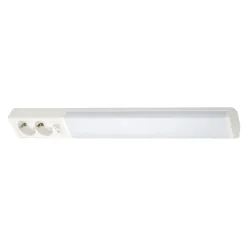 Airam LED-työpistevalaisin Handy 550, 8W/830/840, 550x74mm, 2-osainen pistorasia+kytkin, IP21, valkoinen/opaali Hot