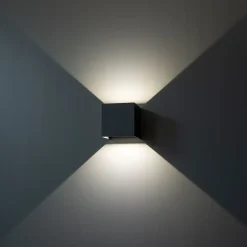 LED-ulkoseinävalaisin Iina 2x5W eri valonvärejä 570lm säädettävä keila musta - FTLight Discount