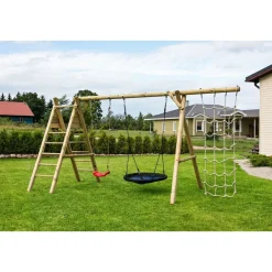Palmako Leikkiteline Kalev sis. keinu + pesäkeinu + kiipeilyteline + kiipeilyverkko