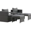Venture Home Lepotuolisetti Quad harmaa Hot