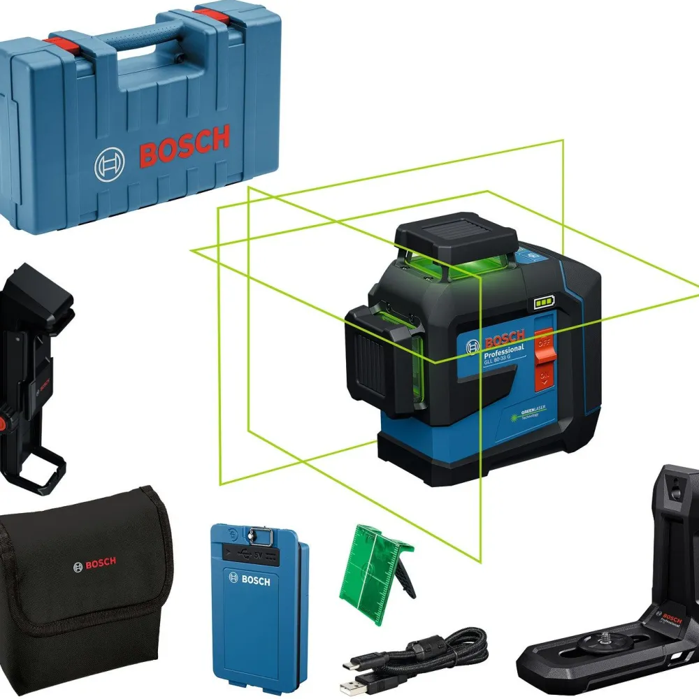 Linjalaser Bosch Professional GLL 80-33 G 3,0 Ah akulla + DK 20 laukku - Bosch Power Tools