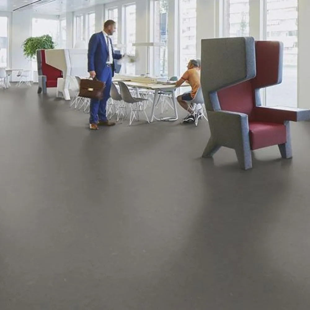 Forbo Linoleumilaatta Marmoleum Click Nebula 30x30 cm keskiruskean harmaa Best