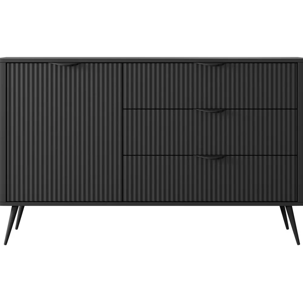 Lipasto 1D3S LANTE, 82x138cm, musta - Nomla Outlet
