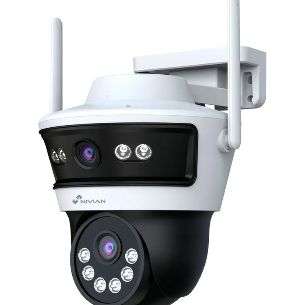 Lisävalvontakamera Nivian PT-Dual-Dome kamerapakettiin, 4MP (2+2) kaksoiskamera, yönäkö - Celotron