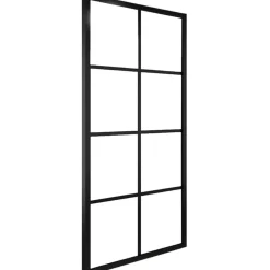 FinePRICE Liukuovi alumiini ja ESG-lasi 83x205 cm musta Discount