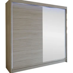 Nomla Liukuovivaatekaappi TALIN I, LED-valaistuksella, peilillä, 180x215cm Clearance