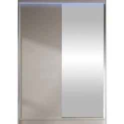 Nomla Liukuovivaatekaappi LINO I, LED-valaistuksella, peilillä, 120x200cm Online