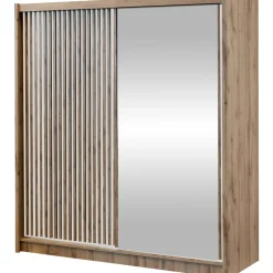 Nomla Liukuovivaatekkaappi LONDON 203 L, 203x215cm, ruskea New