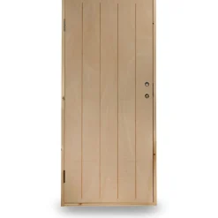 Lämpimän varaston ovi Ljusdal 90x200cm oikea, käsittelemätön urajyrsitty vaneri - JABO Outlet