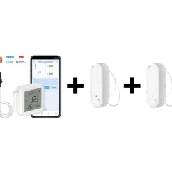 Lämpö- ja kosteusanturipaketti Tuya Smart WiFi, CETZ052 + 2kpl CETH092 anturit - Celotron Hot