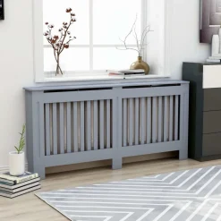 FinePRICE Lämpöpatterin suoja antrasiitti mdf 172x19x81cm Outlet