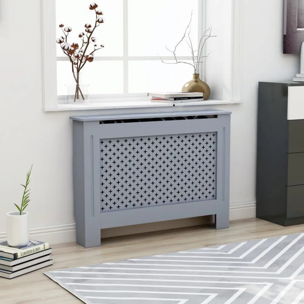 Lämpöpatterin suoja antrasiitti 112x19x81 cm mdf - FinePRICE Sale