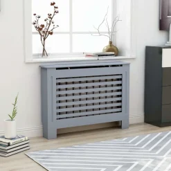 FinePRICE Lämpöpatterin suoja antrasiitti 112x19x81cm mdf Clearance